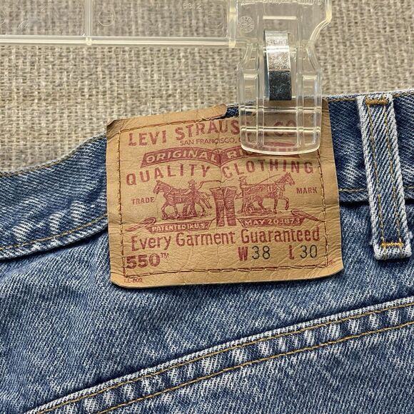 Vintage Levis 550 Jeans Men's 38x30 Relaxed Fit Straight Leg Blue Denim - Picture 12 of 16